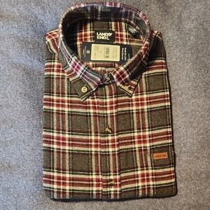 Lands' End Men's Flannel Plaid Shirt